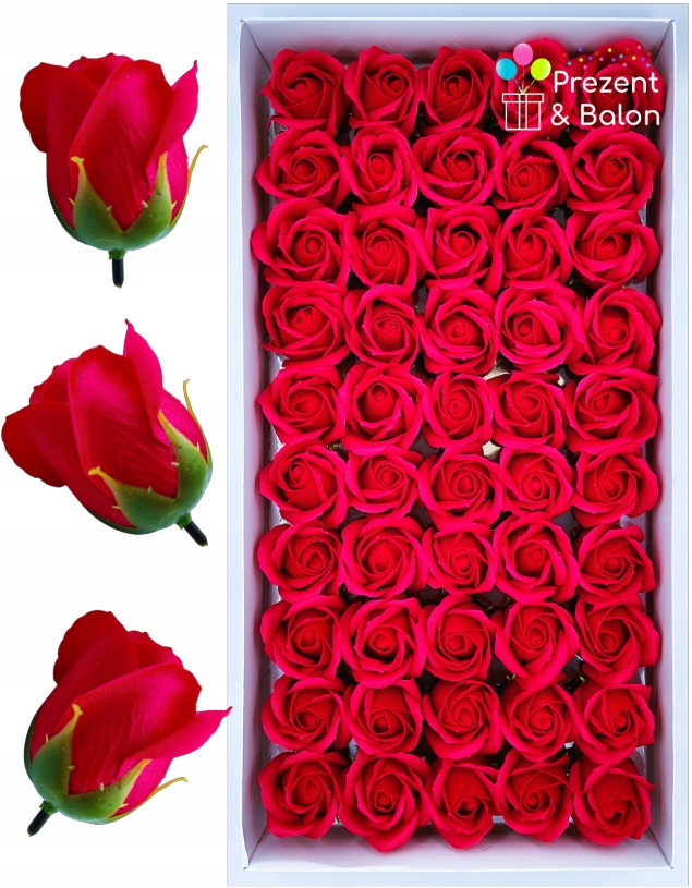 

Czerwone Róże Mydlane Kwiaty Flower Box 50