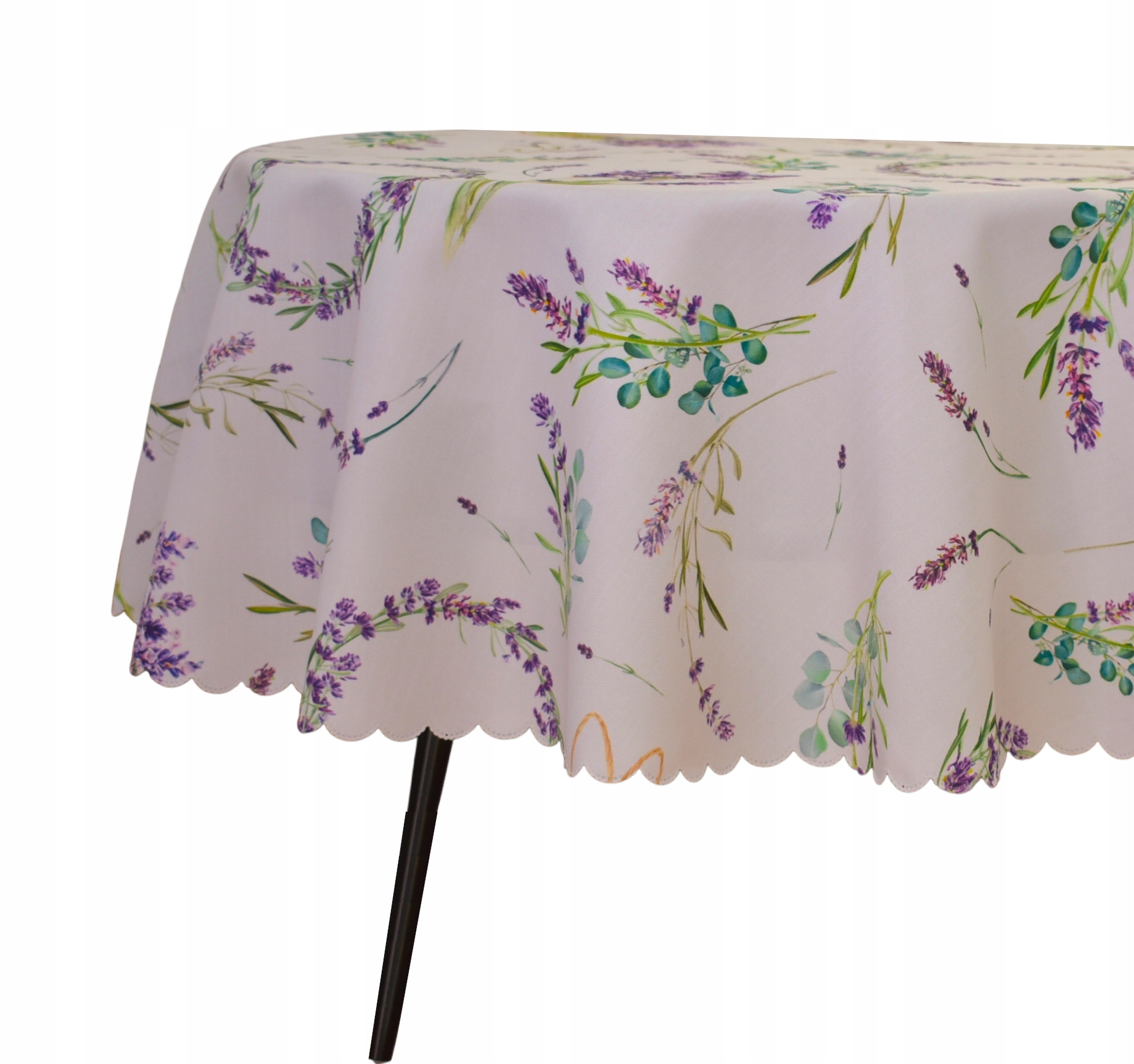 Obrus Odolný Voči Škvrnám Ovál 140X320 CM Biela Fialová Lavenda Oválna