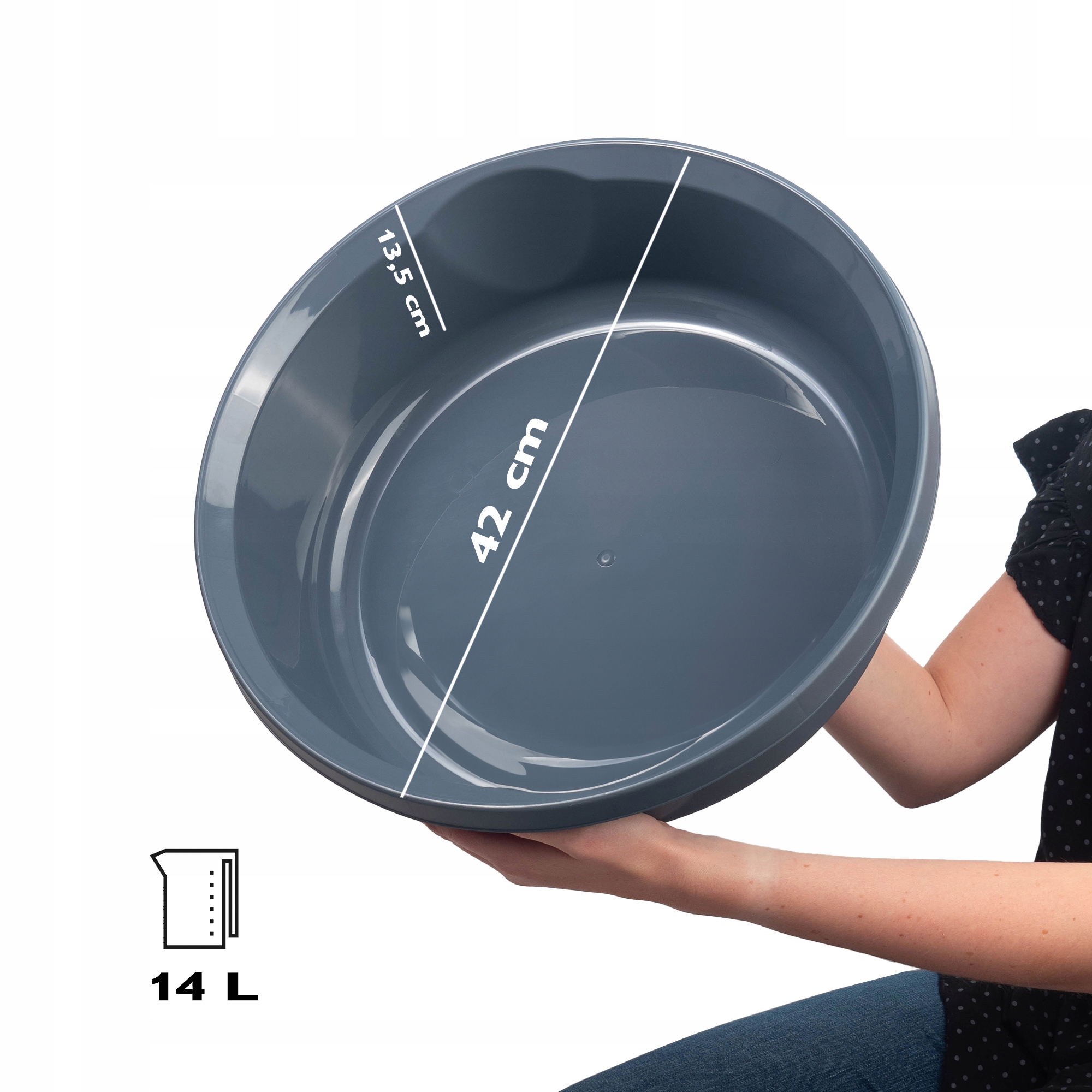 MISKA PLASTIKOWA 14L NA PRANIE CIEMNOSZARA Kod producenta K9442