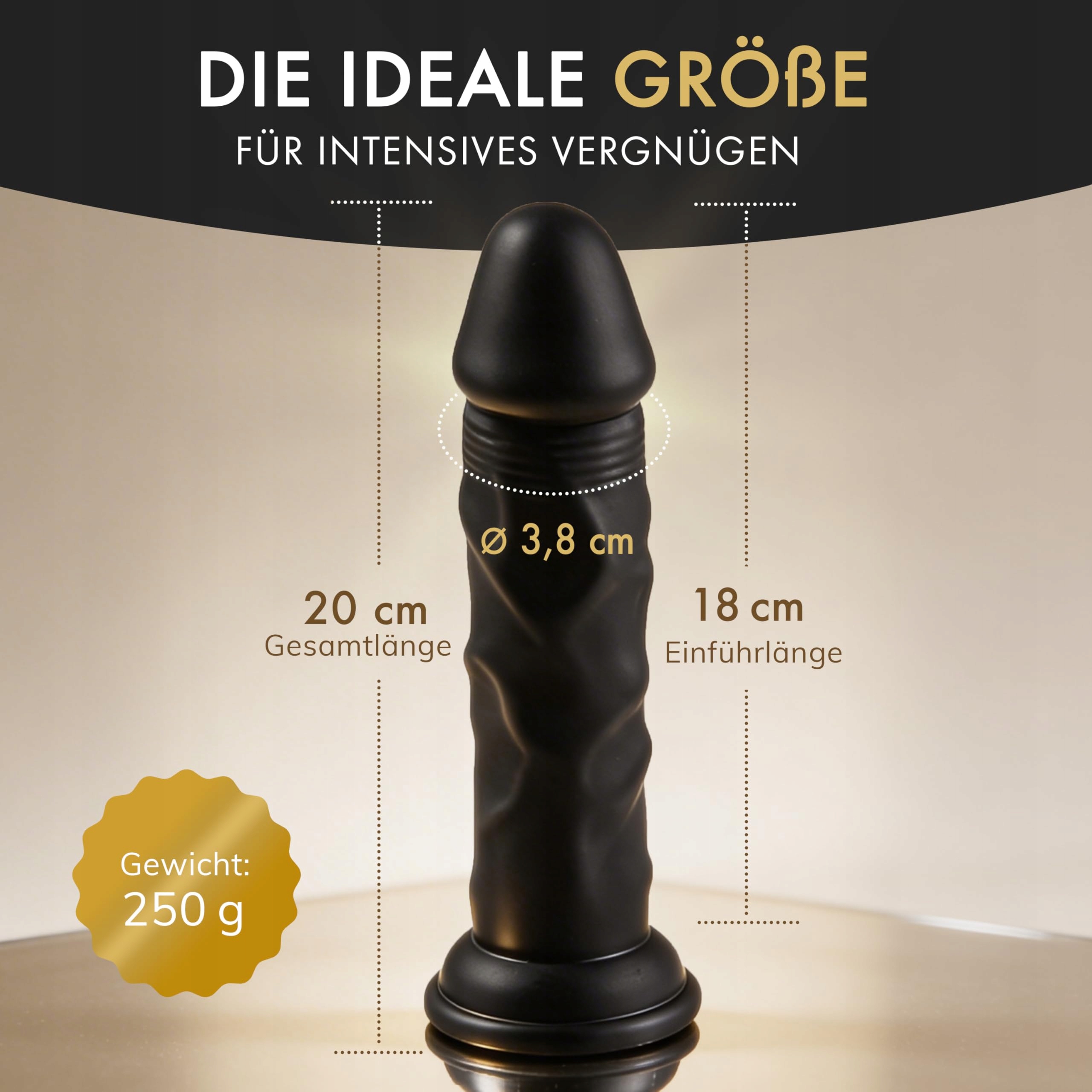 LIEBESFREUNDE Realistyczny Czarny Dildo Analny 20cm Z Silikonu Medycznego — miniatura 5