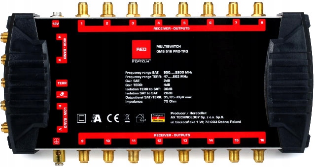 Multiswitch Oms 5/16 Pro-trq Opticum Regulowane Wzmocnienie