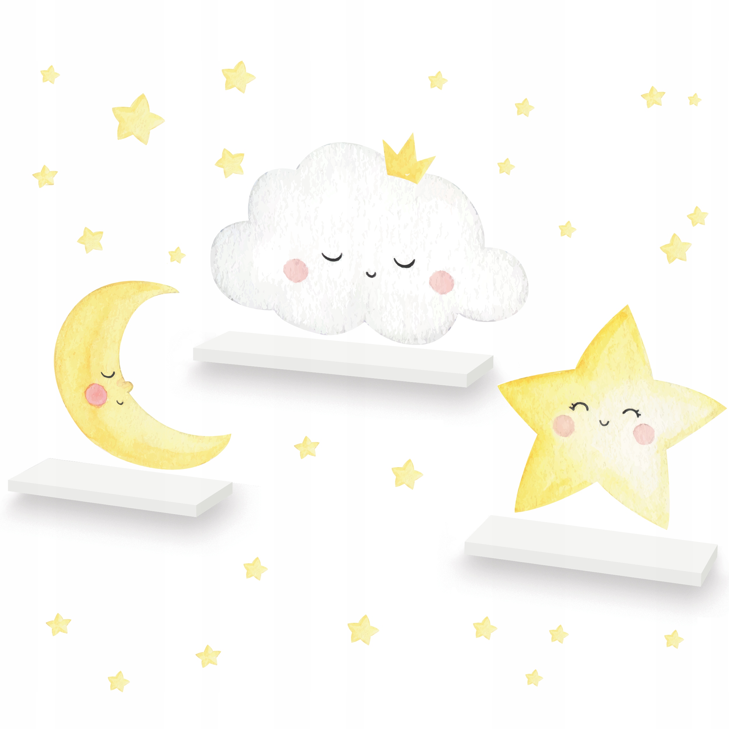 ZESTAW 3X PÓŁKA CHMURKA PÓŁKI CHMURKI + NAKLEJKI C