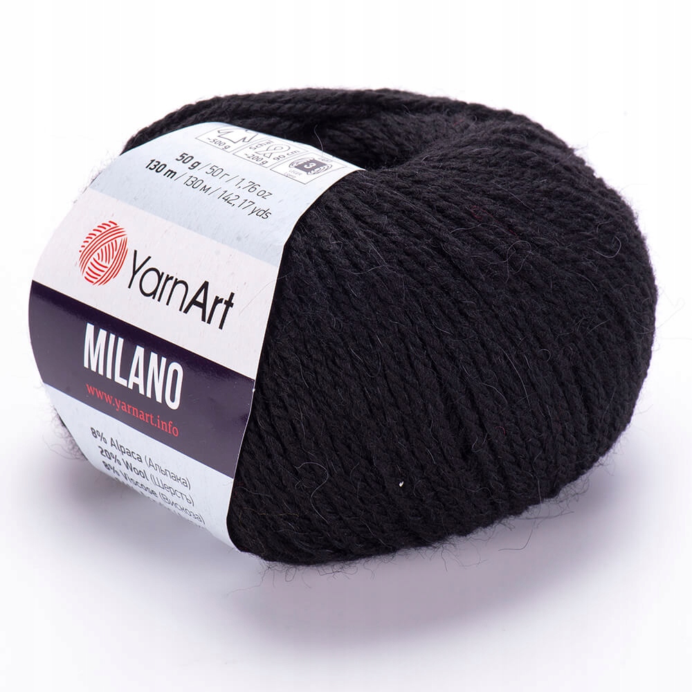YarnArt Milano akryl alpaka wiskoza czarny (850)