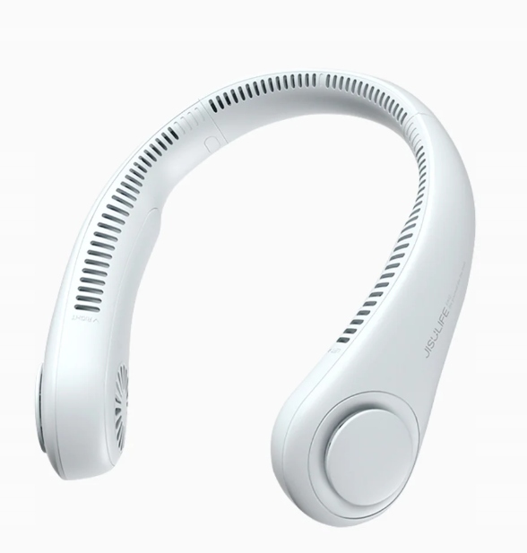 Jisulife Przenośny wentylator na szyję 5-stopniowa regulacja biały