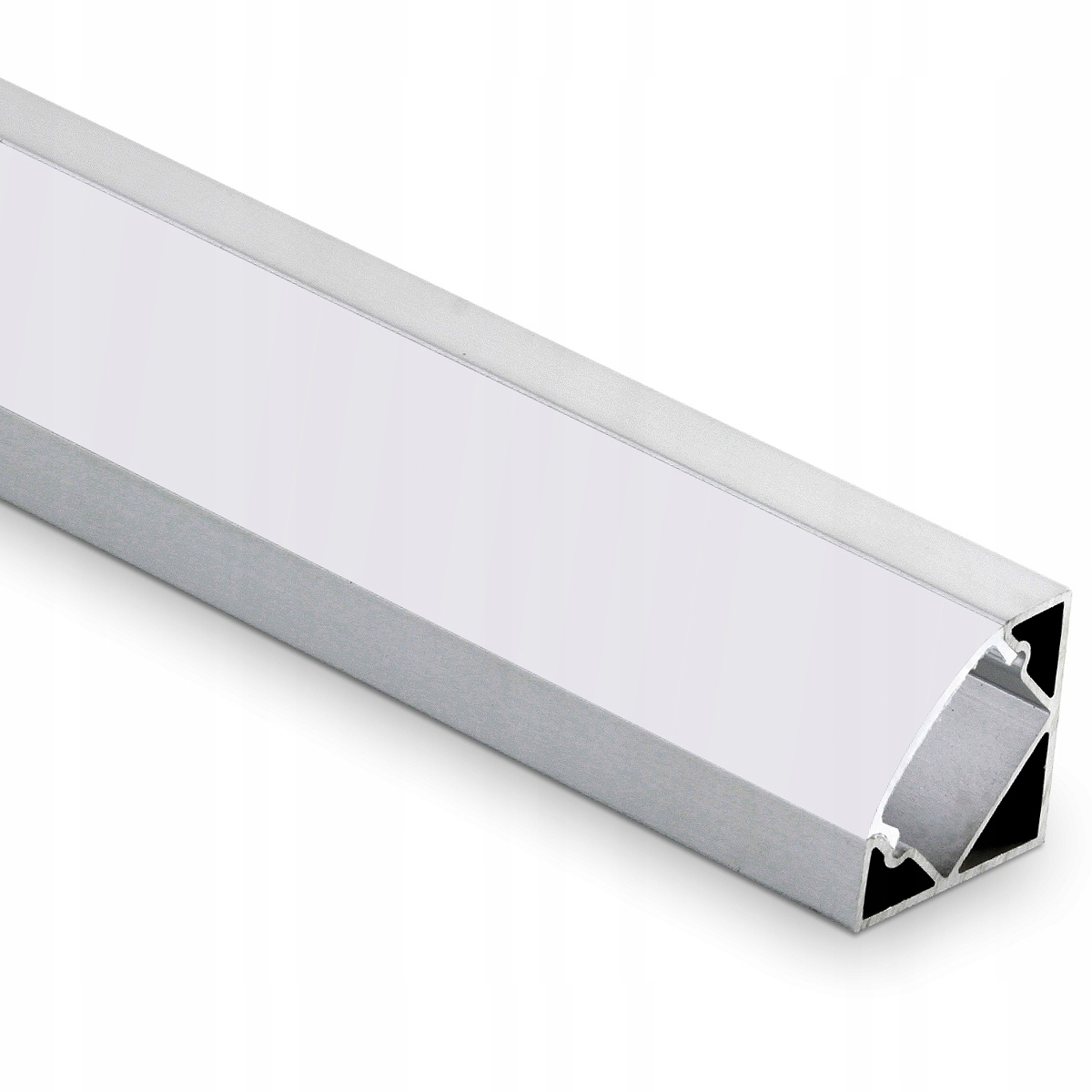 Profil LED aluminiowy do taśm narożny 2m + klosz + zaślepki + uchwyty