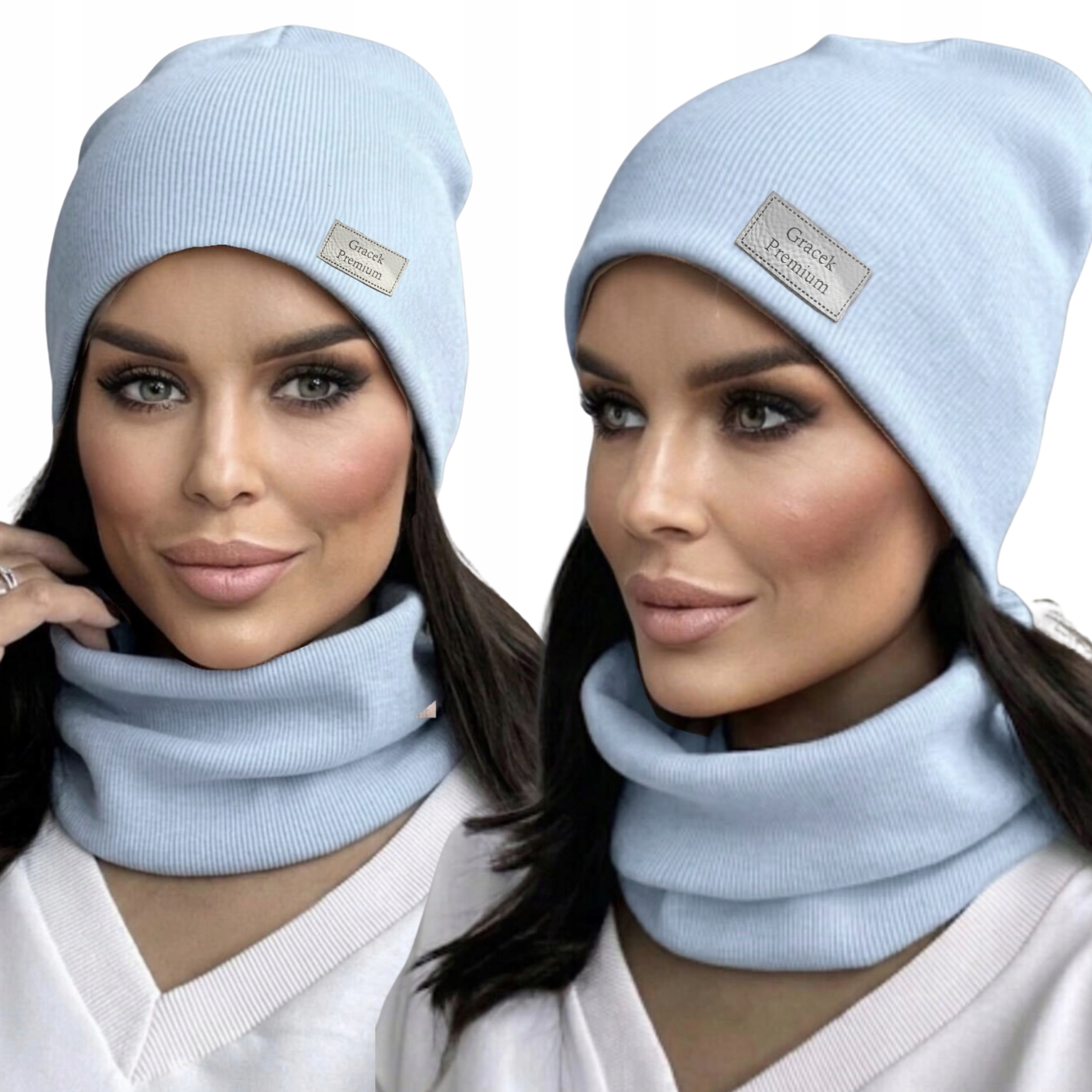 KOMPLET DAMSKI MŁODZIEŻ CZAPKA KOMIN ZESTAW LEKKI WIOSENNY POLSKI KOL 2651