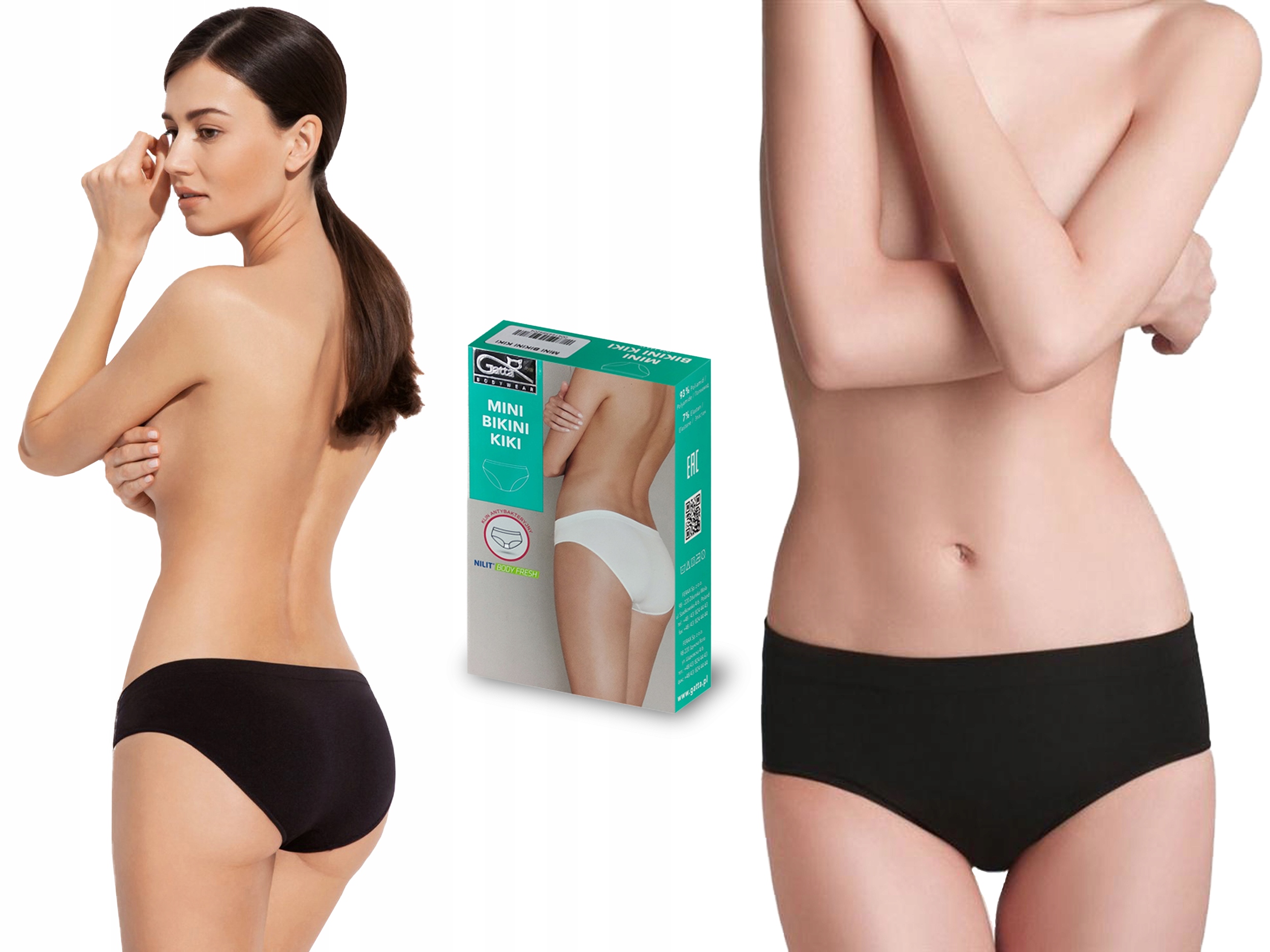 

Gatta bezszwowe figi Kiki Mini Bikini, czarne, L