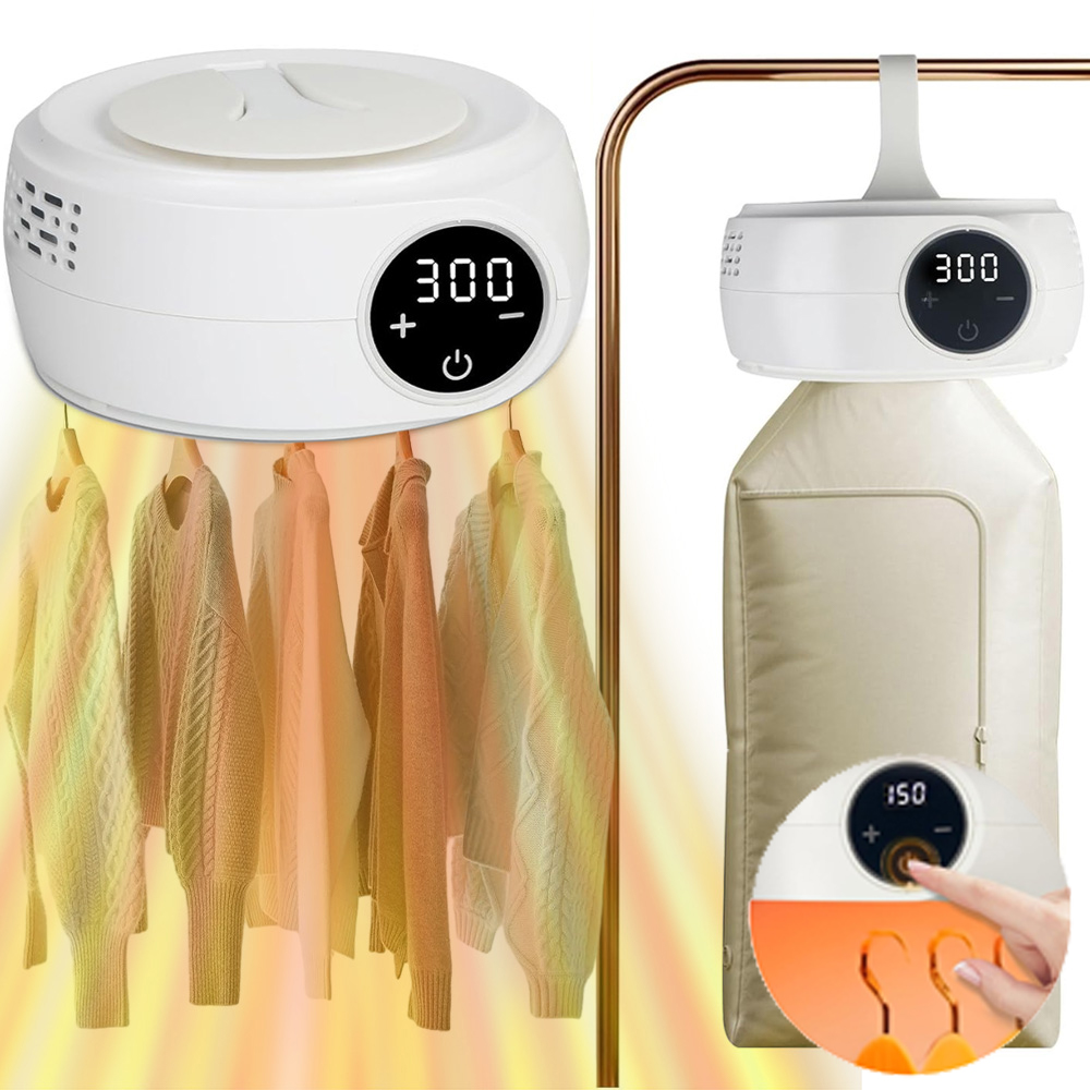 Levně Elektrická Mini Sušák Na Prádlo, Přenosný Cyklus Sušení 360°, Skládací