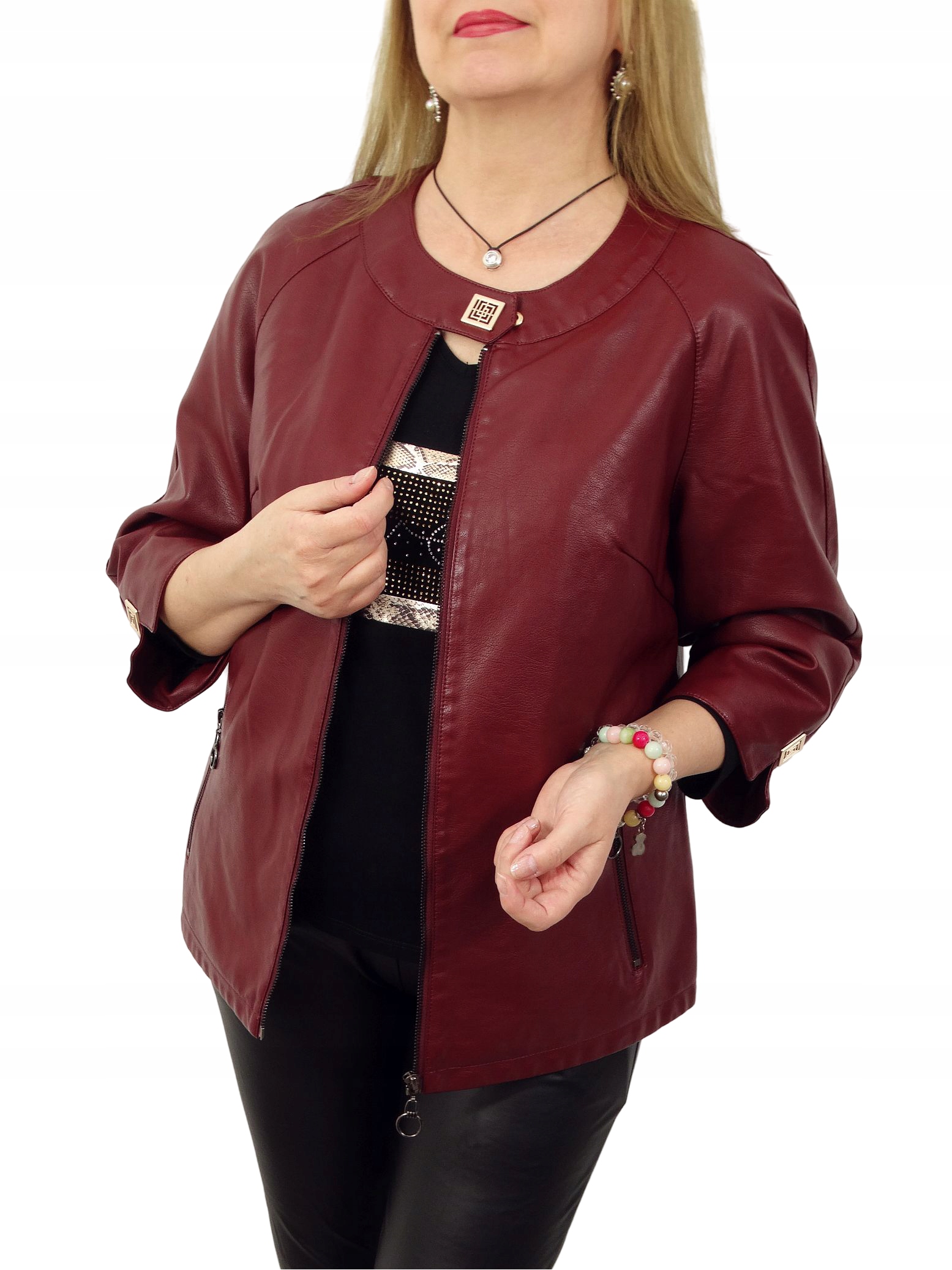 Kurtka Damska Ramoneska z Ekoskóry Mirella 8XL 56