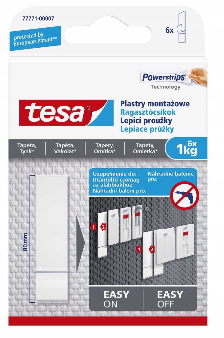 

Plastry montażowe do tapety i tynku tesa 6 szt 1kg