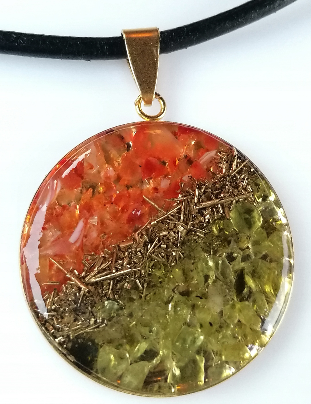 Orgonit Zářič 5G Karneol Peridot Talisman
