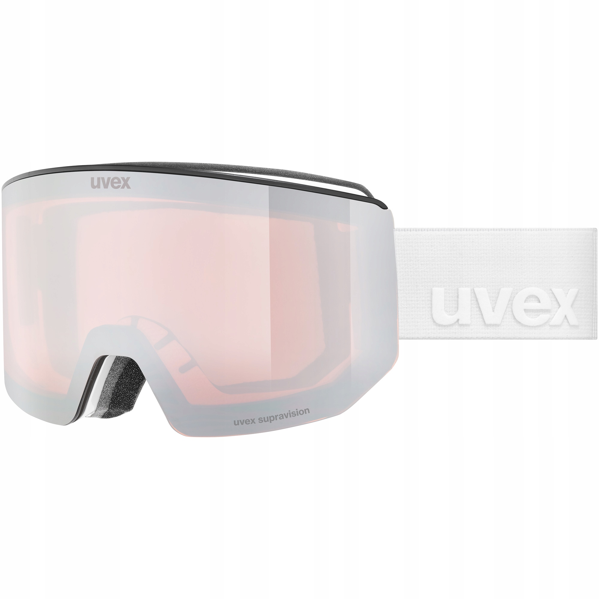Lyžařské brýle Uvex Lace Attract Fm S2+S1 bílé matné zrcadlově stříbrné