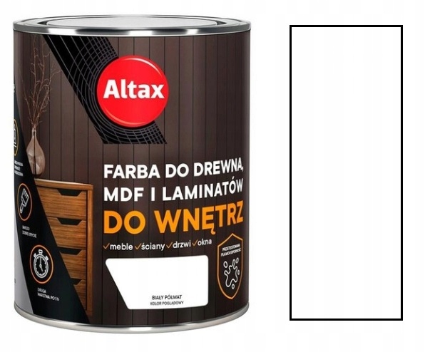 

Altax Farba Emali Do Drewna Mdf 0,75L Biały Półmat
