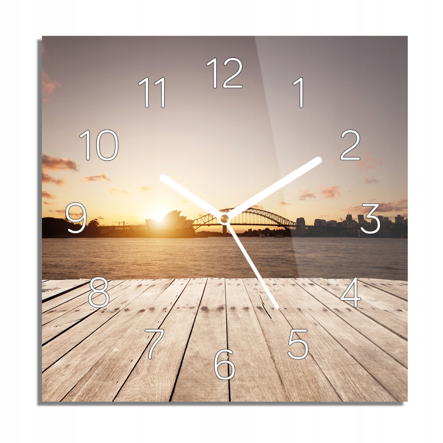 

Most pomost ocean zegar na szkle z grafiką 30x30