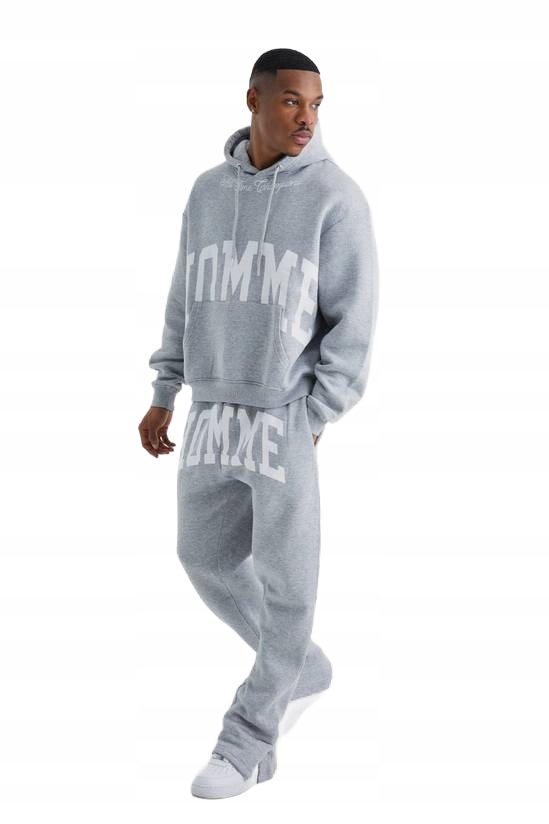 Boohooman Šedý Pánský Teplákový Komplet S Potiskem XL Z3A