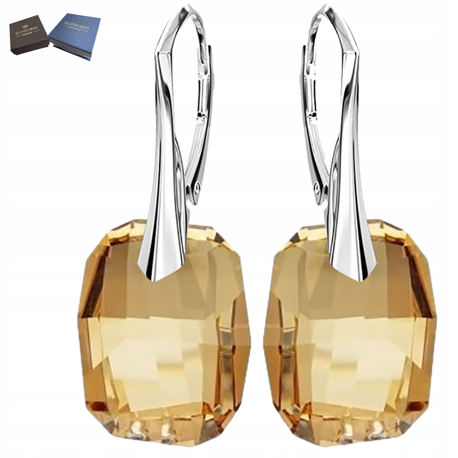 Náušnice ze stříbra 925 Dámské dlouhé závěsné s krystaly jako Dárek