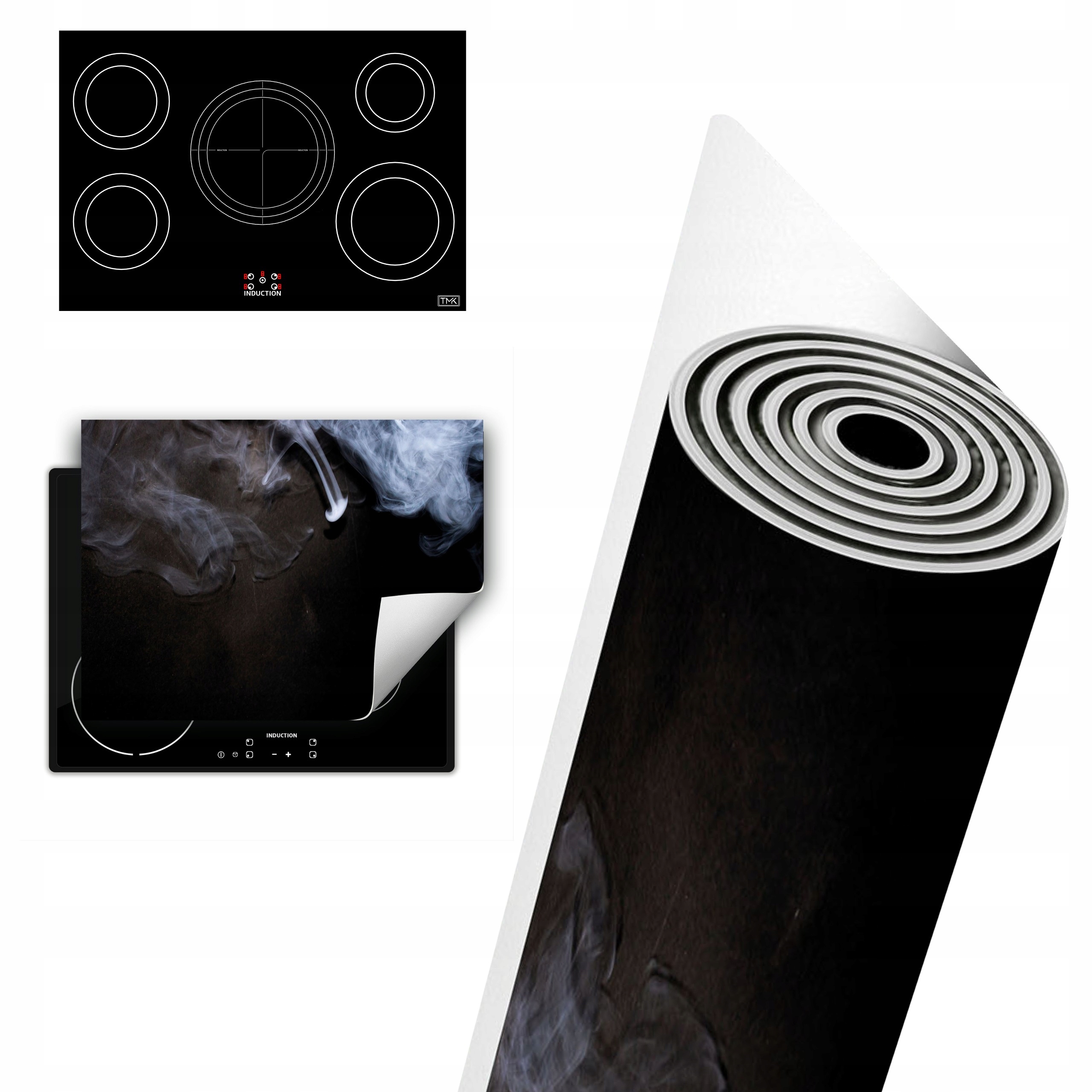 Vinylová Ochrana Na Indukci Desky 80x52 kouř