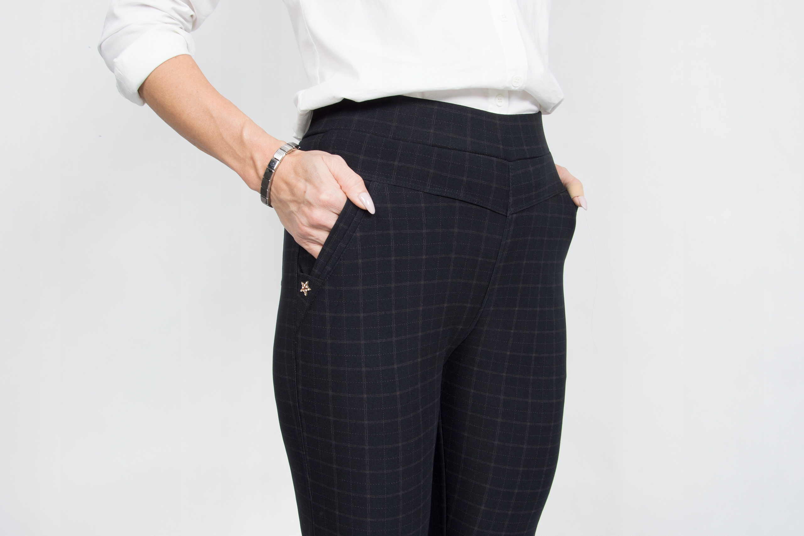 HB28 SPODNIE cygaretki PLUS SIZE (XL-6XL) r.50/52 Kolor dodatkowy czarny