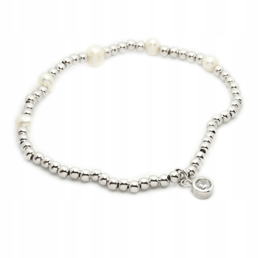 Stříbrný Náramek S Perlami A Zirkonem p.925