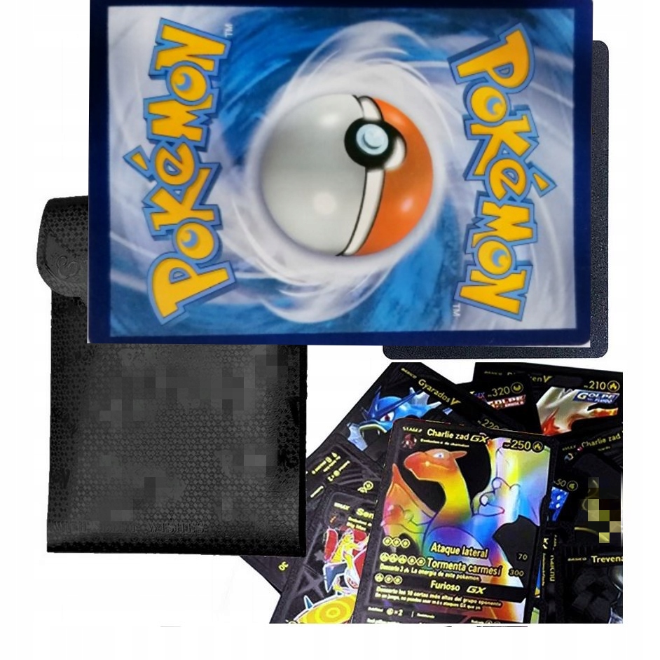 

Kolekcjonerskie karty pokemon saszetka czarne 10 s