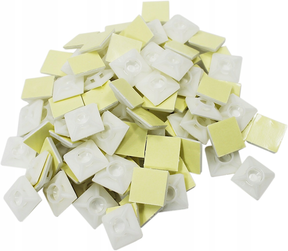 

Podstawa Mocująca Samoprzylepna 19x19 Biała 100szt