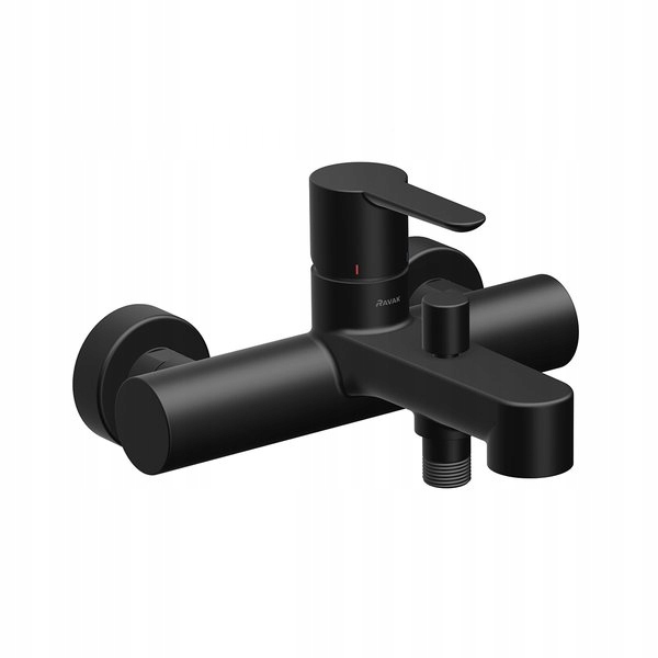 Čierna nástenná vaňová batéria Ravak Puri Pu 022.21BL/150 mm X070192