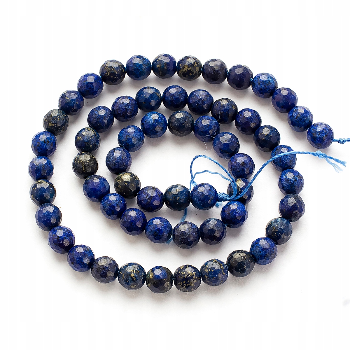 Koraliki Naturalny Lapis Lazuli, Fasetowany, Okrągłe, 6mm, 55szt/34cm/nić
