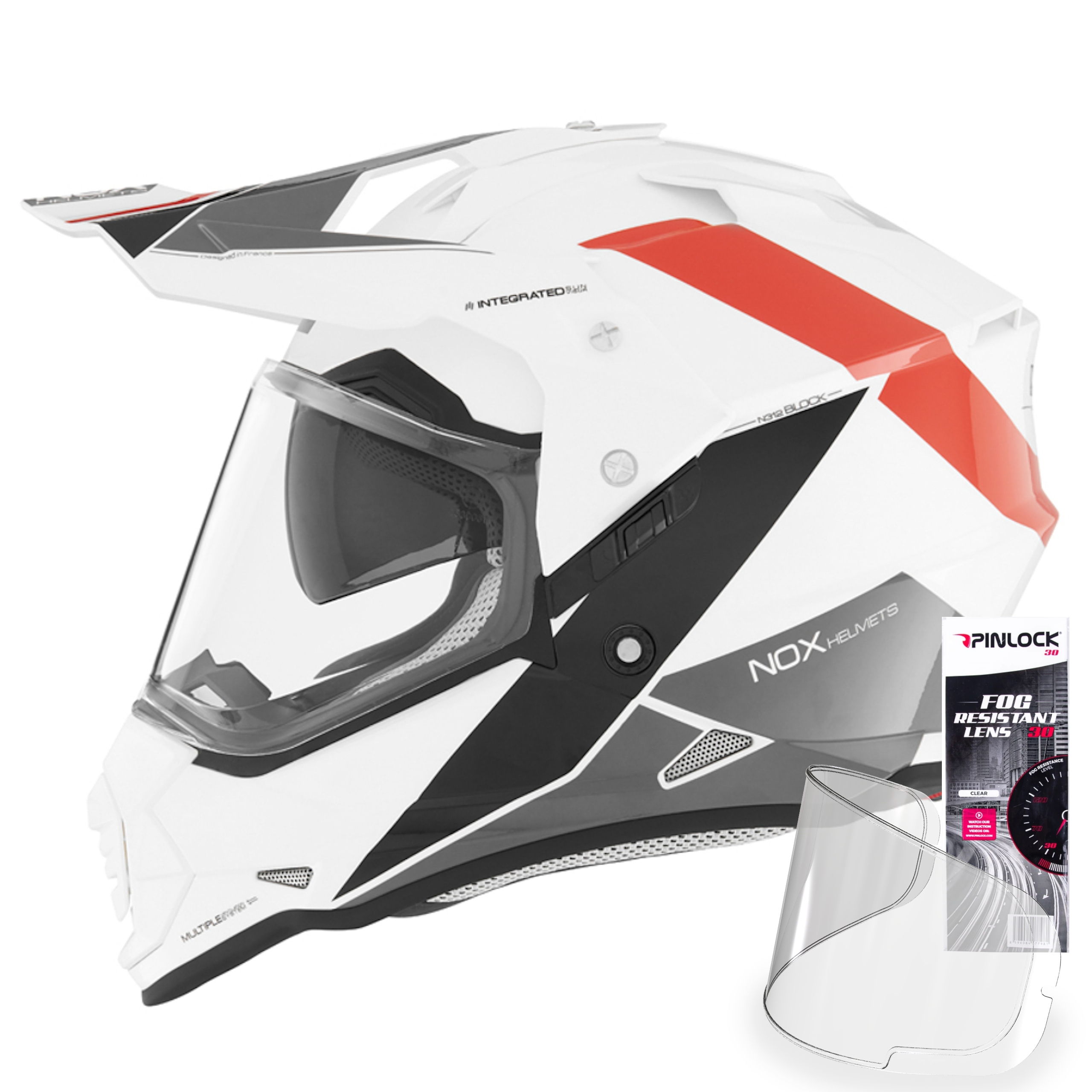 NOX N312 BLOCK KASK MOTOCYKLOWY CROSS + PINLOCK S