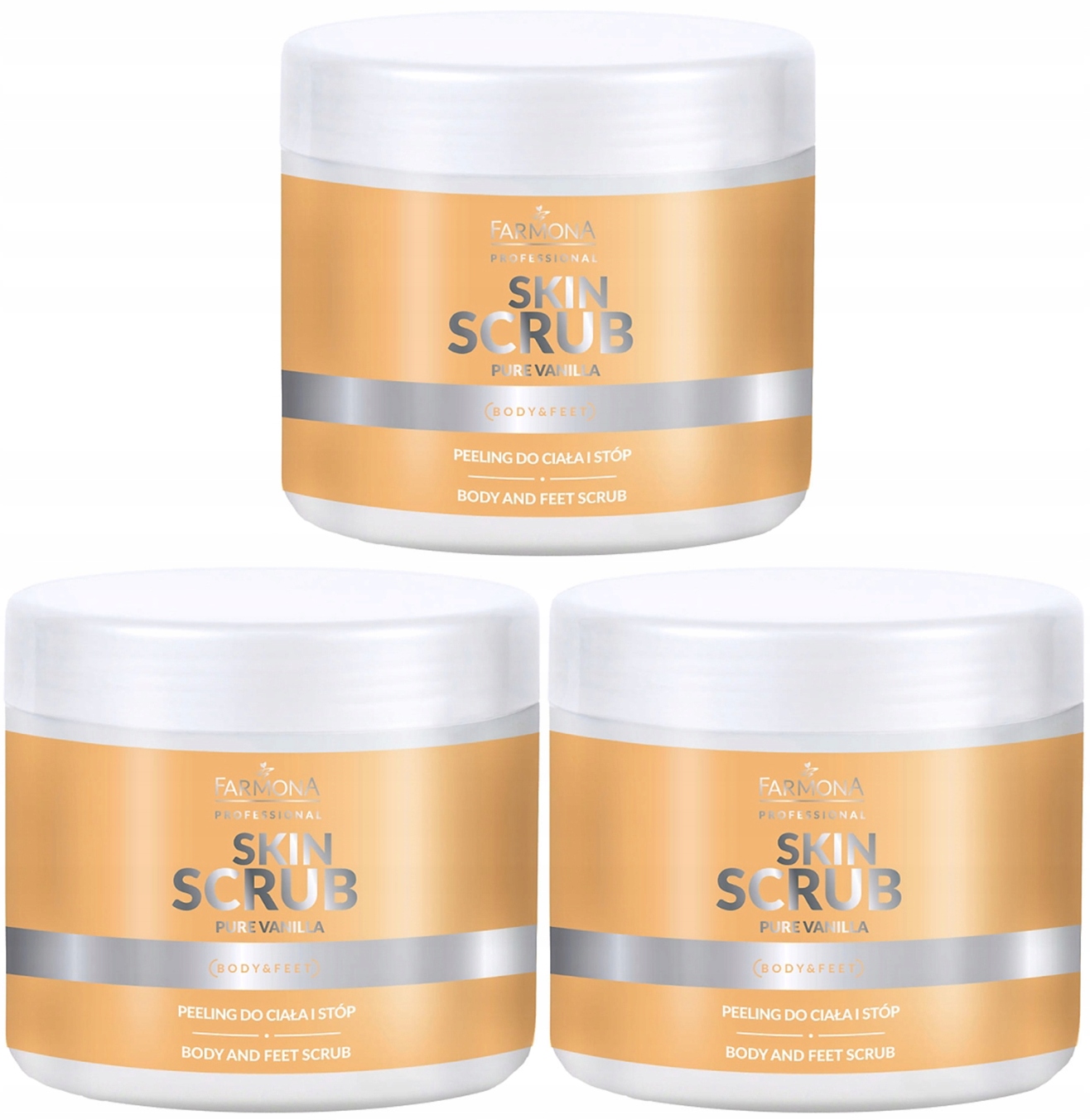 3 x Farmona Skin Scrub Pure Vanilla Exfoliační peeling na tělo a nohy