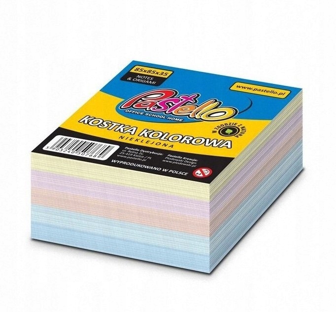 

Kostka kolorowa nieklejona Pastello 85x85x35 400k