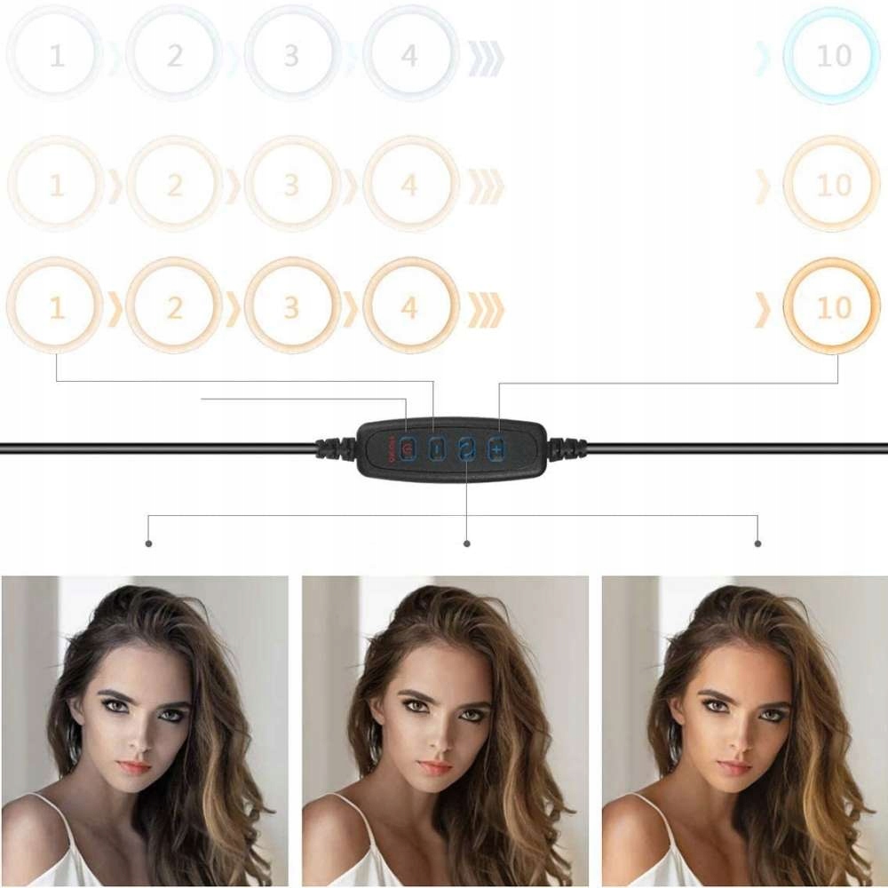 LAMPA LED DO ZDJĘĆ STATYW RING UCHWYT NA TELEFON Model Pierścieniowa ring LED do blatu