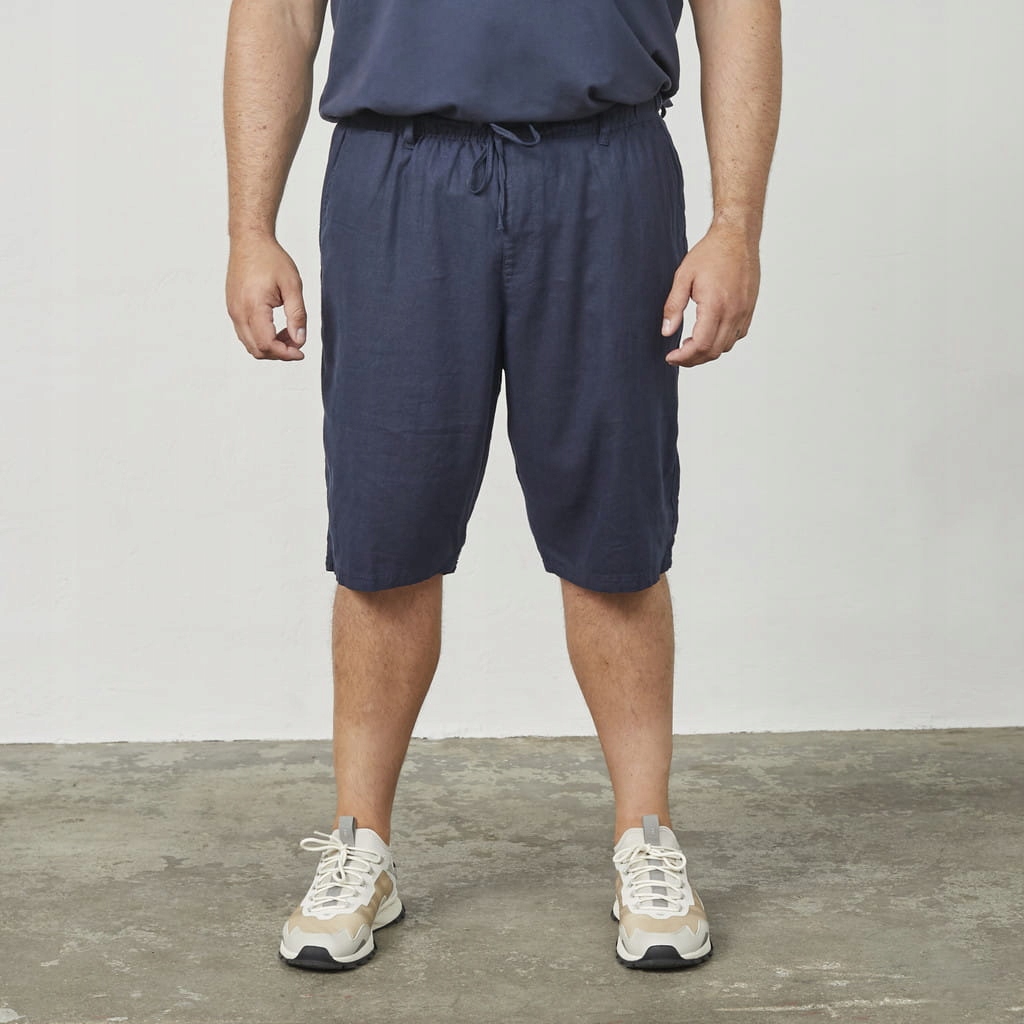 Kraťasy Lněné Tmavě modré North Latitude Velké velikosti 7XL