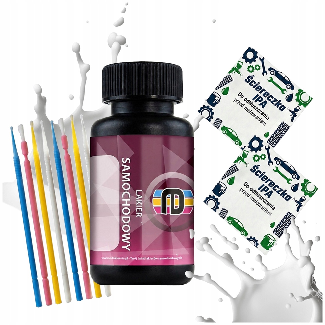 Lakier Samochodowy Czarny Połysk Zaprawka Zaprawkowy 50ml