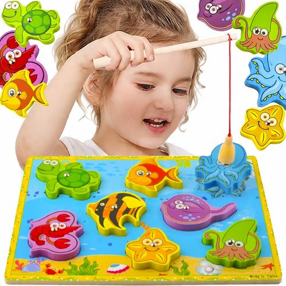 

Układanka drewniana Ocean Rybki na magnes Puzzle