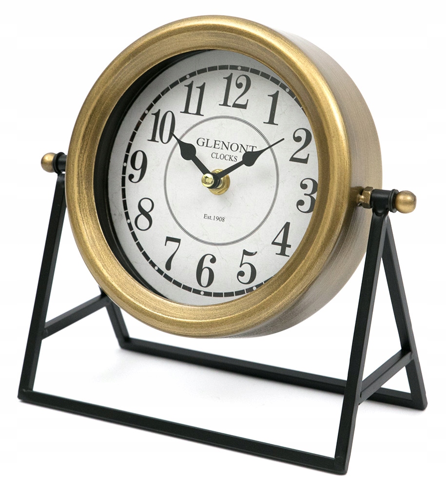 

Zegar Stojący Metalowy Złoty Czarny 22cm Loft 20