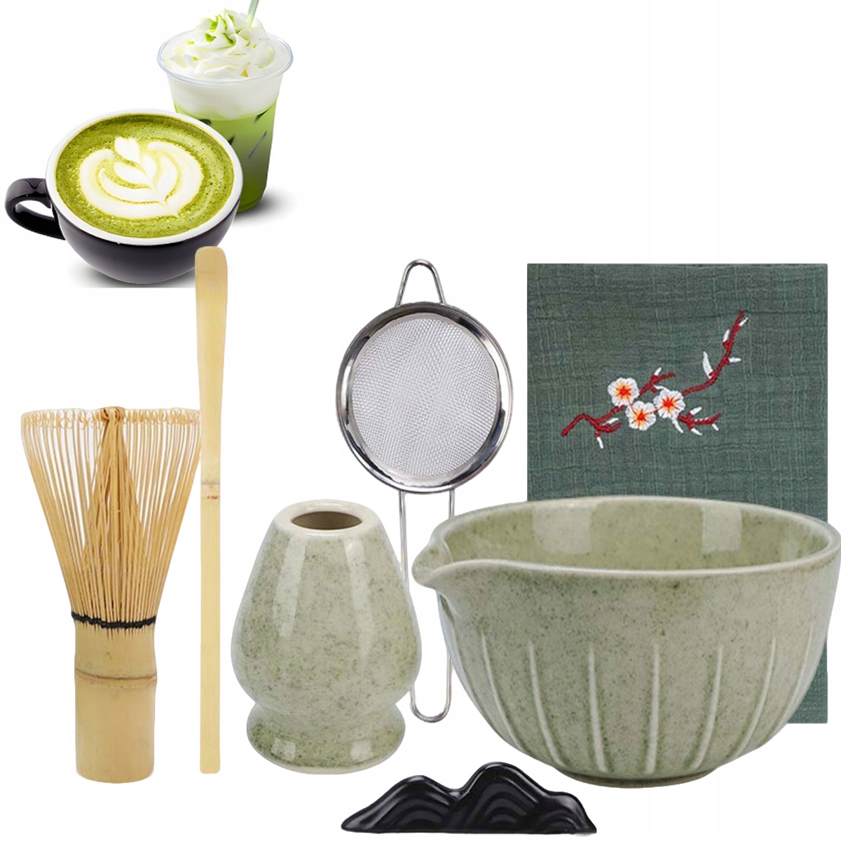 Sada Na Matcha S Bambusovou Metličkou A Lžící A Sítkem