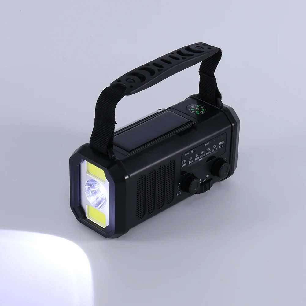 RADIO AWARYJNE 10000mAh SOLARNE POGODOWE AM FM SOS Z ŁADOWARKĄ USB KOMPAS Model Awaryjne Radio Korbowe