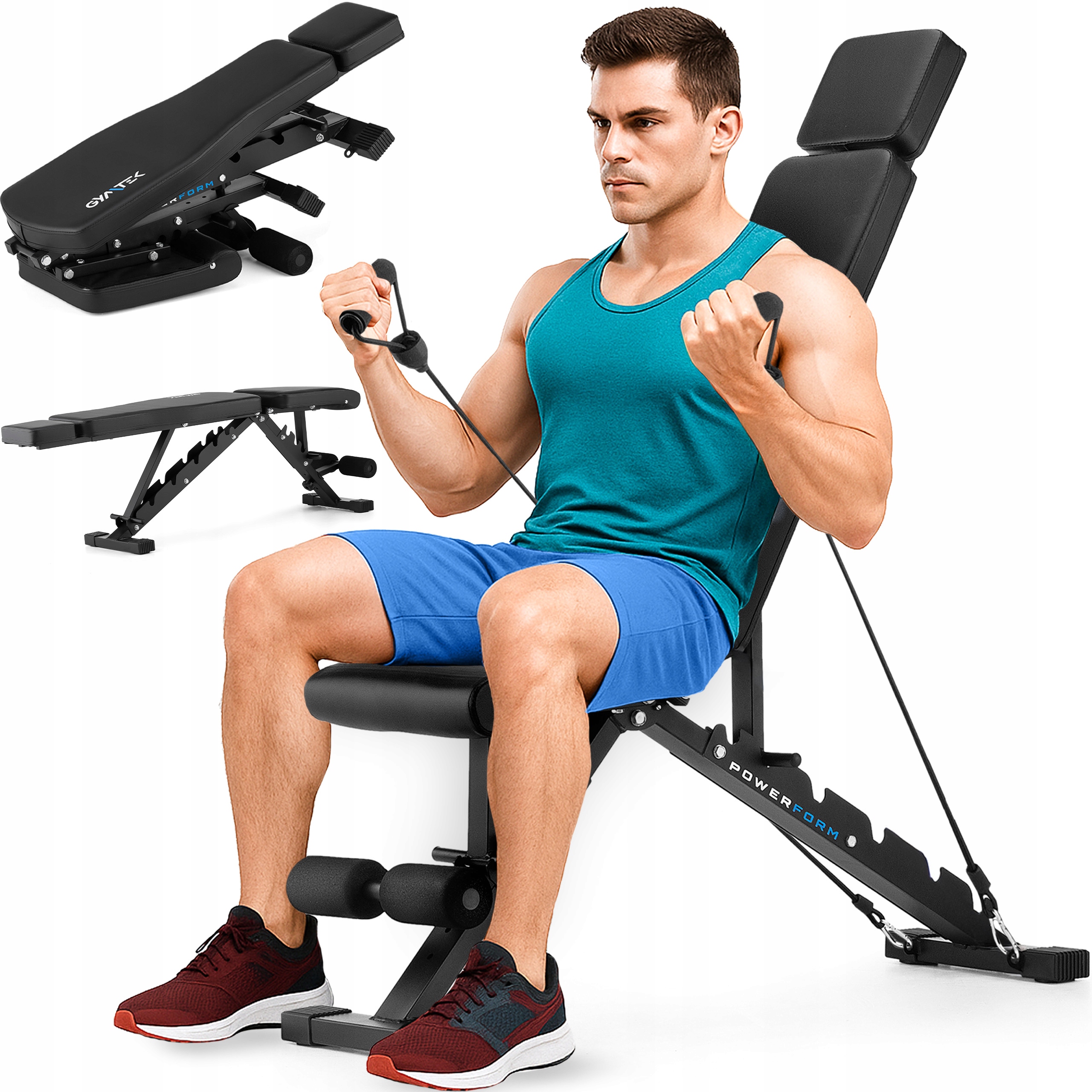 Ławeczka Do Ćwiczeń Ławka Treningowa Regulacja Składana Linki XL500 Gymtek