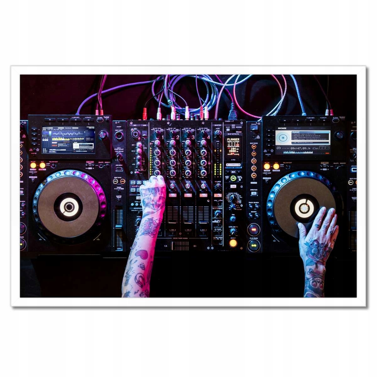 Plakáty v rámu 60x40 Dj hrající hudbu Party