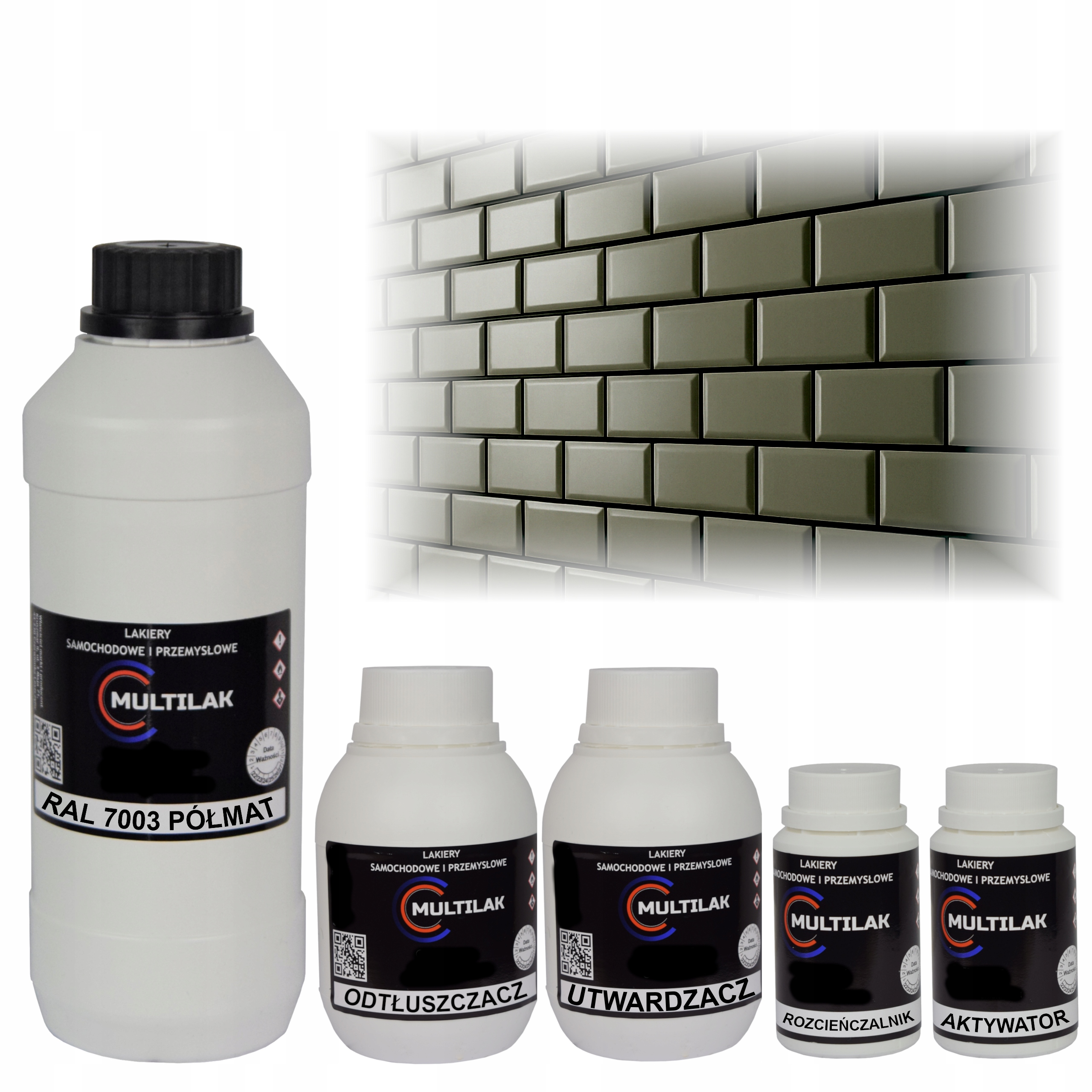 Lak farba Ral 7003 na glazúru dlaždíc a dlaždíc na valček, štetec 1L Polomat