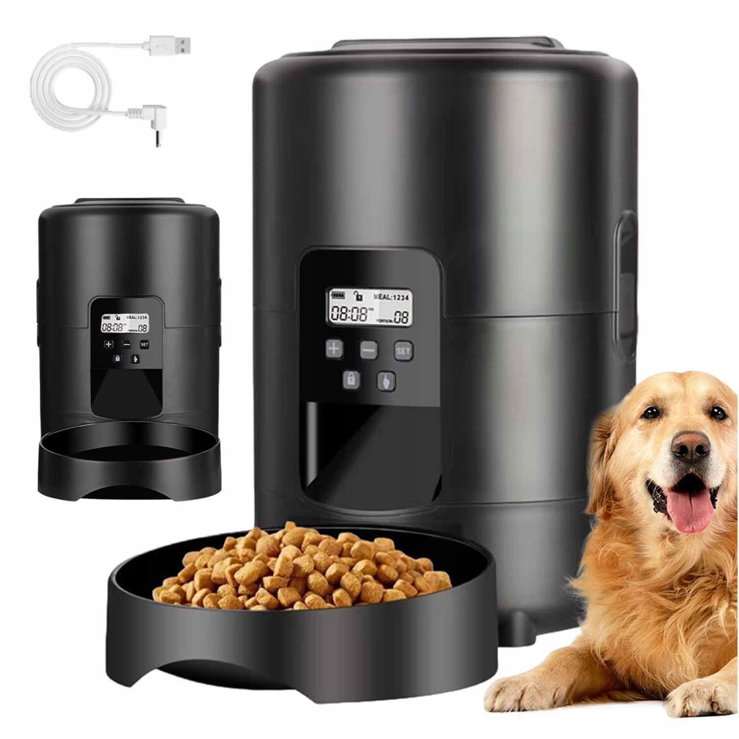 Levně Automatický dávkovač misky na krmivo pro psa kočku králíka 2L Usb