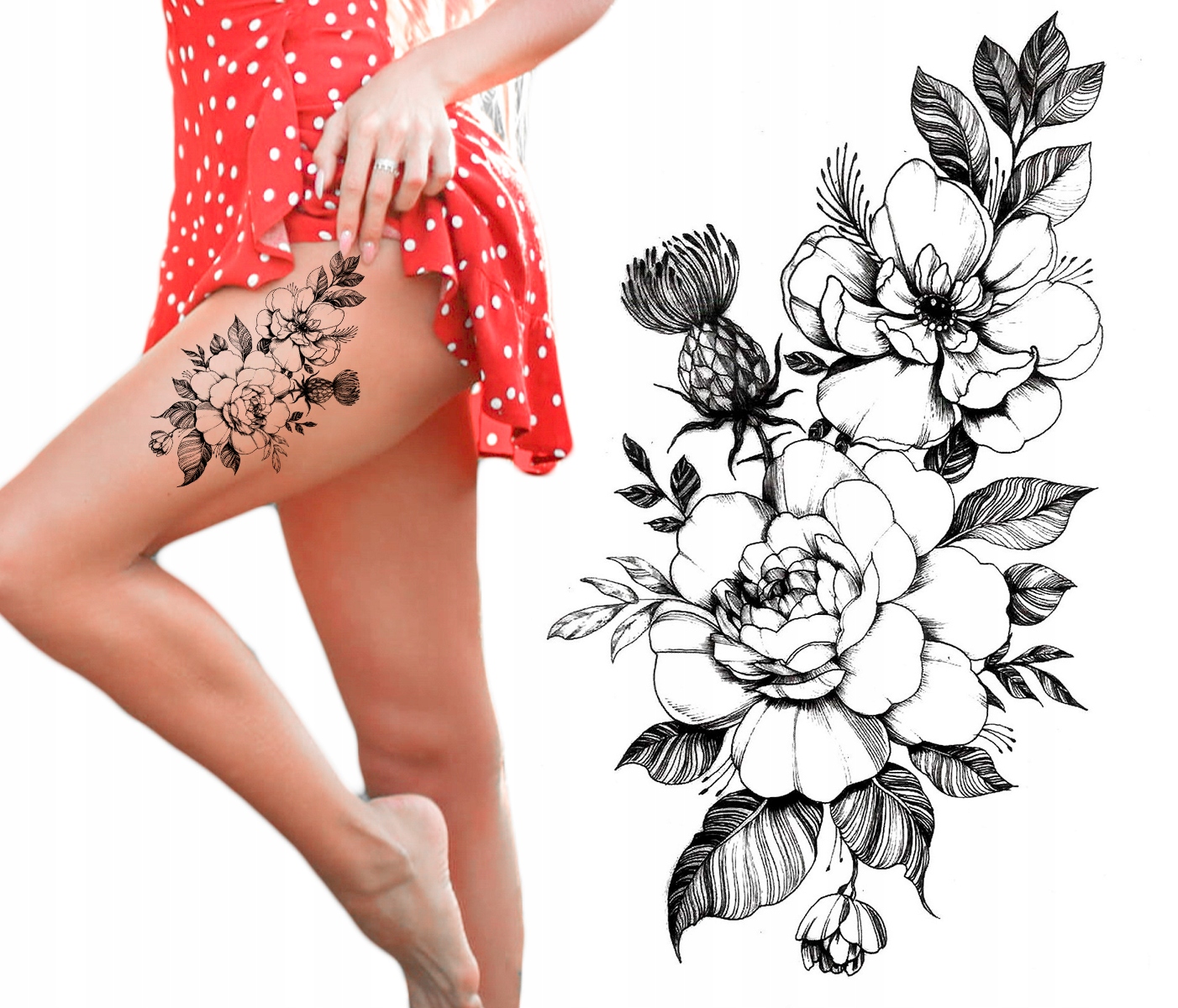 

Tatuaż dla kobiety tymczasowy kwiaty lata