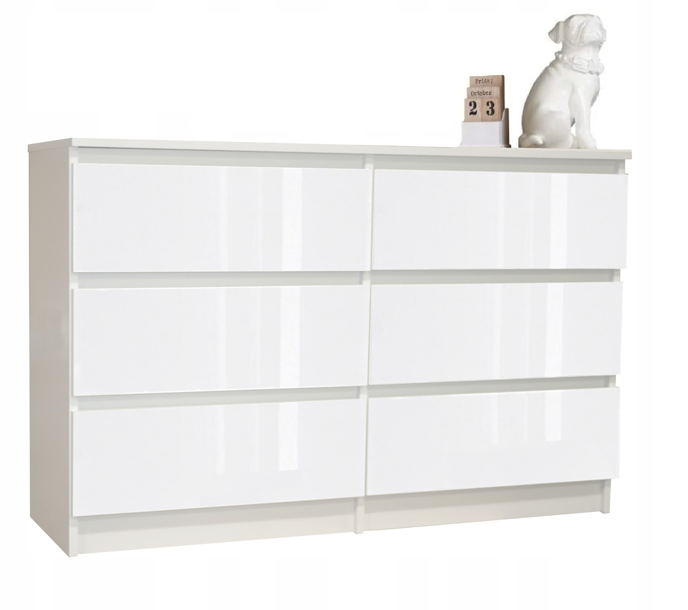 

Komoda Coco Połysk , Salon Biała 6 Szuflad