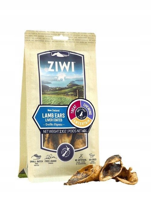 Ziwipeak Pamlsky Pro Psy Jehněčí Uši Sáček 60 Gr. (ZP096)
