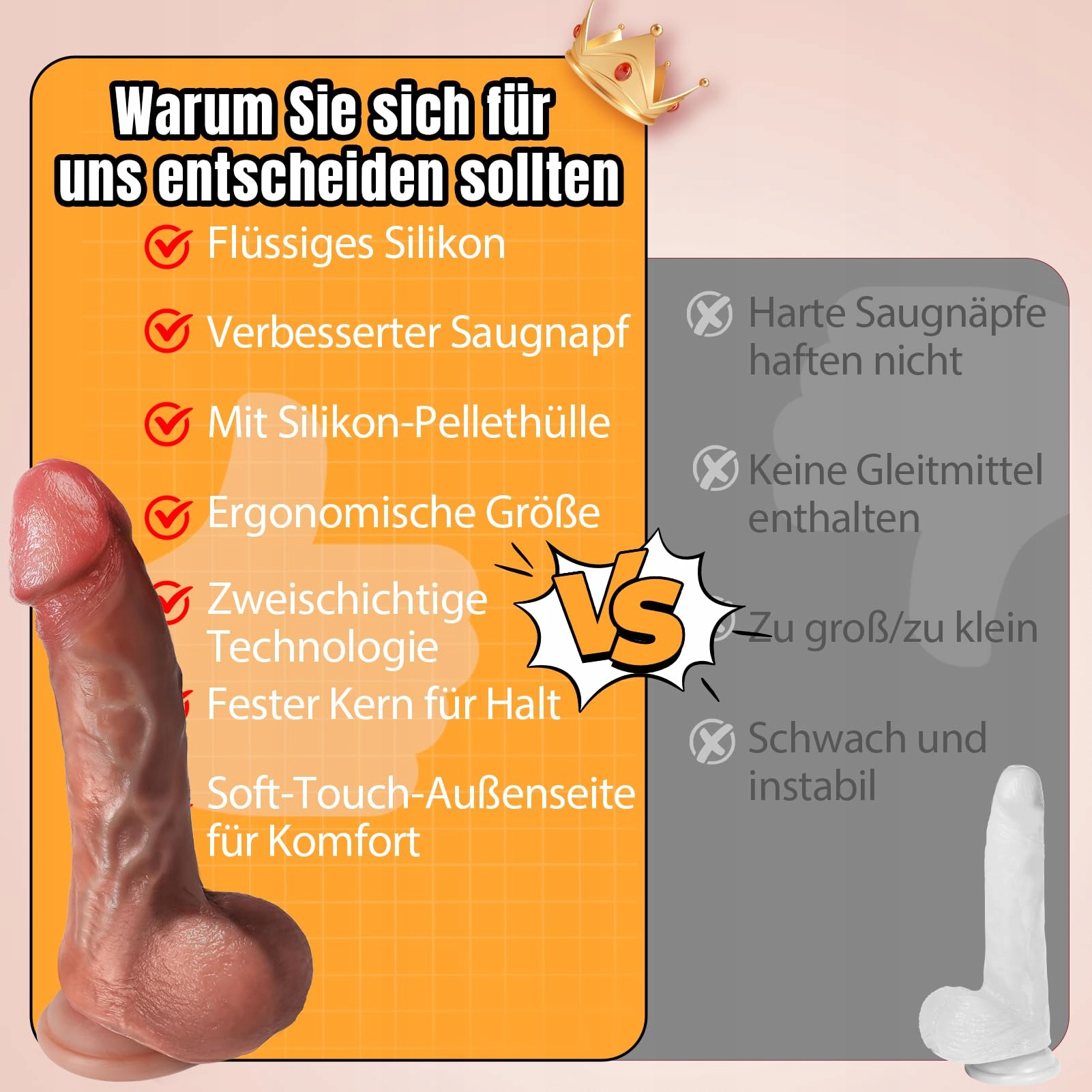 PRONFANS Realistyczny Dildo 20.5CM Silikonowy Z Przyssawką Dla Par — miniatura 6