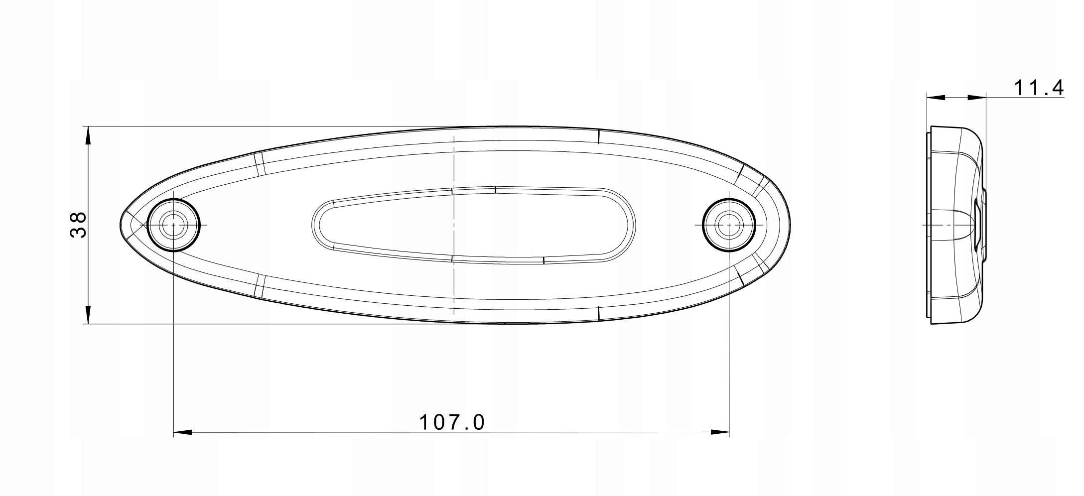 LAMPA OBRYSOWA DIODOWA LED 12/24V BIAŁA Źródło światła LED