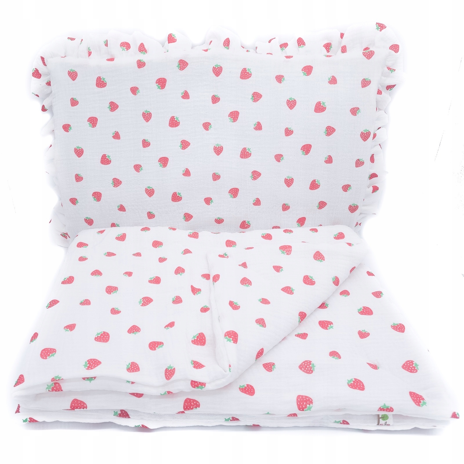 KOMPLET POŚCIEL Z WYPEŁNIENIEM MUŚLINOWA Z FALBANKĄ 100X135 CM 2 ELEMENTY