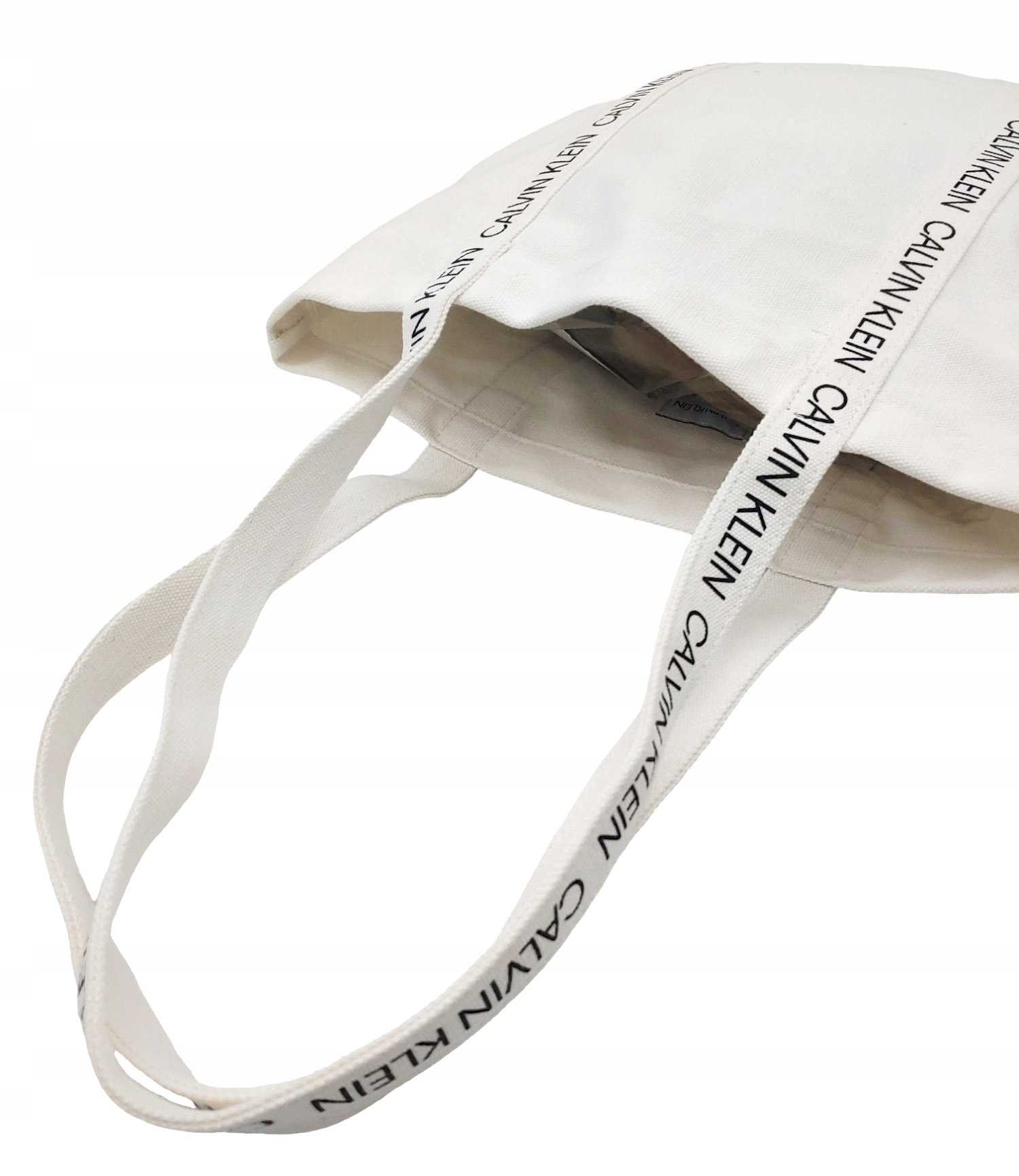 Calvin Klein Bawełniana Torba Shoperka Biała Kolor biały