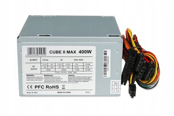 Napájecí zdroj Ibox Cube II 400W 12 CM Fan ZIC2400W12CMFA (400 W)