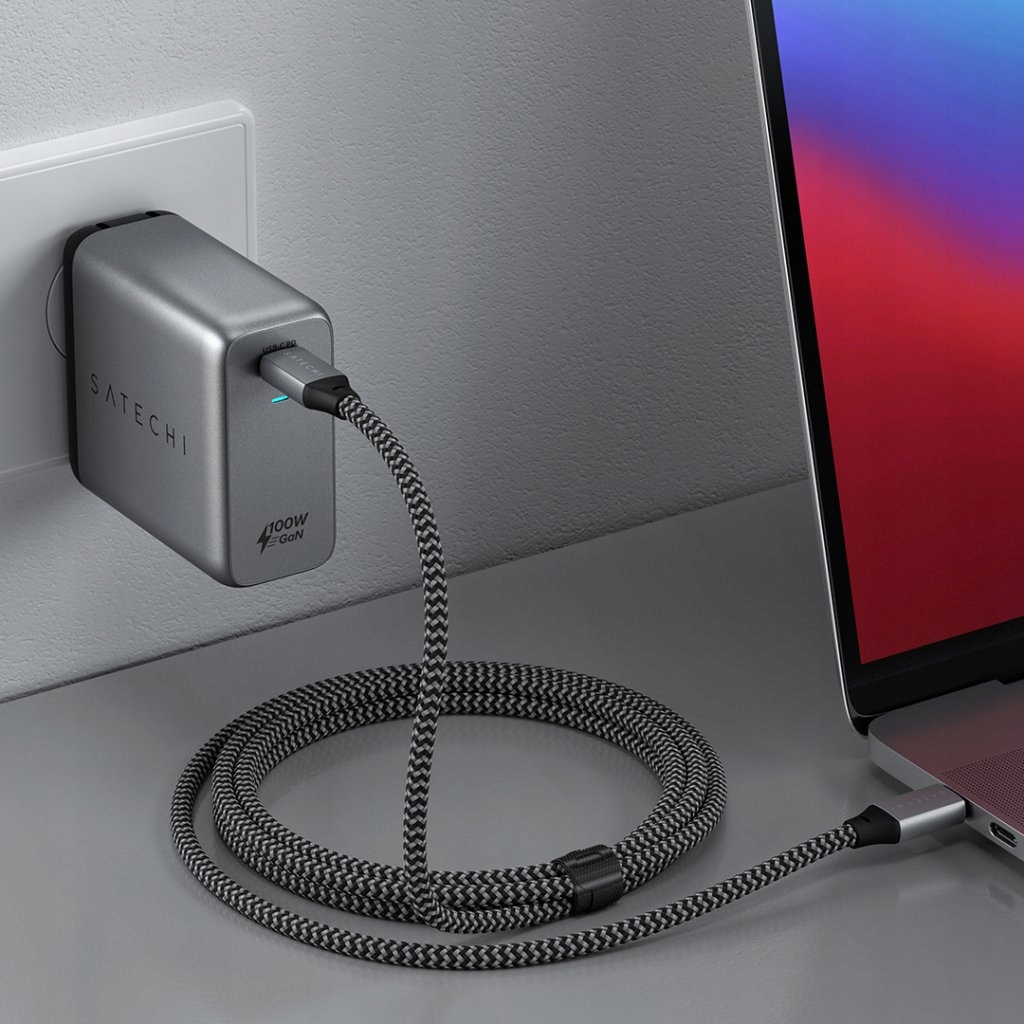 SATECHI - ŁADOWARKA SIECIOWA USB-C 100W PD UNIWERSALNY MOCNY ZASILACZ Prąd wyjściowy 2000 mA